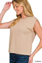 Zenana Round Neck Viscose Sweater Vest