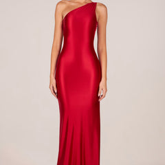 Red Adelina Elegant Evening Dress – Slim Fit Party & Cocktail Dress