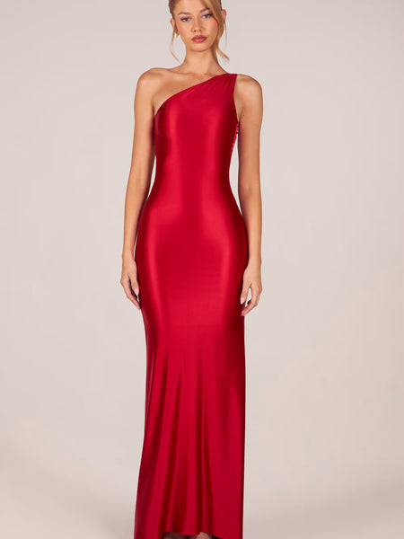 Red Adelina Elegant Evening Dress – Slim Fit Party & Cocktail Dress